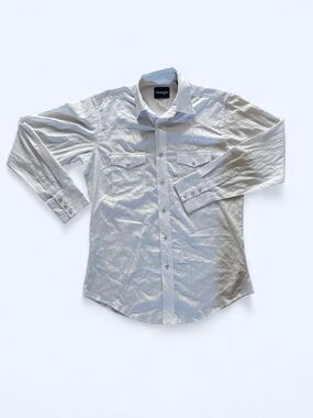 Wrangler White Men's Long-Sleeve Button-Down Shirt